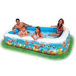 Piscine rectangulaire familiale gonflable décor poissons Intex