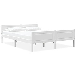 vidaXL Cadre de lit sans matelas bois massif de pin blanc 160x200 cm