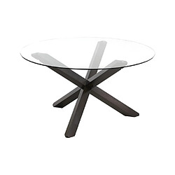 Avis Vente-Unique Table à manger CENTAURI - 4 personnes - Bois et verre trempé