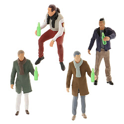 1/64 Figurines De Personnes Miniatures Modèles De Scène De Rue Figurines D'homme à Boire