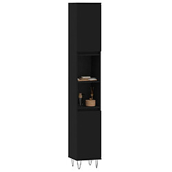 Avis Maison Chic Armoire de salle de bain,Meuble de rangement,Meuble haut noir 30x30x190 cm bois d'ingénierie -GKD553300