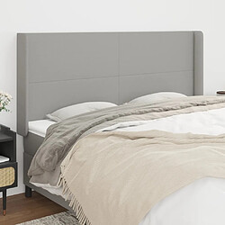 Maison Chic Tête de lit scandinave avec oreilles,meuble de chambre Gris clair 183x16x118/128 cm Tissu -MN48940