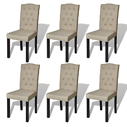 Maison Chic Lot de 6 Chaises à manger,Chaise pour cuisine poil de chameau tissu -MN62144