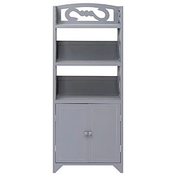 Maison Chic Armoire de salle de bain,Meuble de rangement,Meuble haut Gris 46x24x116 cm Bois de Paulownia -GKD147641