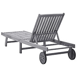 Acheter Helloshop26 Transat chaise longue bain de soleil lit de jardin terrasse meuble d'extérieur bois d'acacia solide 02_0012703