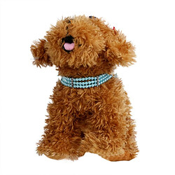 chien de compagnie mode doux trois rangs faux collier collier de perles bleu pas cher