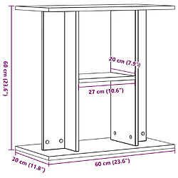 vidaXL Support d'aquarium vieux bois 60x30x60 cm bois d'ingénierie pas cher