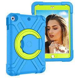 Coque en TPU + Silicone avec béquille pivotante à 360° bleu/vert pour votre Apple iPad 10.2 (2019)