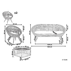 Avis Beliani Set de jardin MARATEA/CESENATICO Rotin Naturel