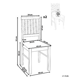 Avis Beliani Chaise de salle à manger Set de 2 Bois clair ORONO