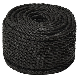 vidaXL Corde de travail Noir 10 mm 50 m polypropylène