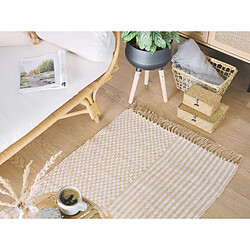 Avis Beliani Tapis beige à carreaux 80 x 150 cm ADABAG