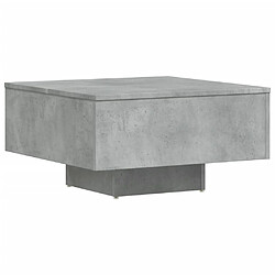 vidaXL Table basse gris béton 60x60x31,5 cm bois d'ingénierie