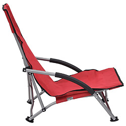 Avis vidaXL Chaises de plage pliables lot de 2 Rouge Tissu