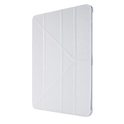 Etui en PU Texture de soie avec support origami blanc pour votre Apple iPad Pro 12.9 pouces (2021)