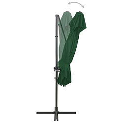 ComfortXL Parasol Déporté à Double Toit Vert 250x250 Cm pas cher