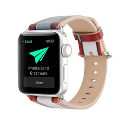 Acheter Wewoo Bracelet rouge et gris pour Apple Watch Series 3 & 2 & 1 42mm + Bande Motif PU En Cuir Montre