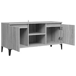 Acheter vidaXL Meuble TV avec pieds en métal Sonoma gris 103,5x35x50 cm