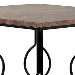 Jeu de 2 tables Alexandra House Living Marron Noir Fer Bois MDF 39 x 57 x 39 cm pas cher