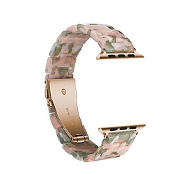 Wewoo Bracelet de montre en résine Simple Fashion pour Apple Watch séries 5 et 4 40 mm et séries 3 et 2 et 1 38 mm vert rose