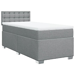 Avis Vidaxl Sommier à lattes de lit avec matelas Gris clair 100x200cm Tissu