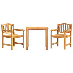 Maison Chic Ensemble de salle à manger de jardin 3 pcs,Table et chaises d'extérieur Bois de teck massif -GKD700654