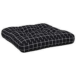 Avis vidaXL Coussin de palette motif à carreaux noir 60x60x12 cm tissu