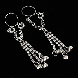 Acheter 1 paire pince non piercing clip sur mamelon anneau bijoux de corps cloche d'argent