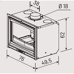 Insert à bois 10kw anthracite - 660210 - GODIN