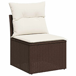 Avis vidaXL Salon de jardin 10 pcs avec coussins marron résine tressée