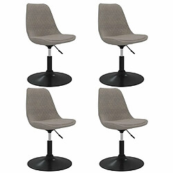 Maison Chic Lot de 4 Chaises pivotantes à manger Chaise pivotante à dîner Gris clair Velours -MN90236