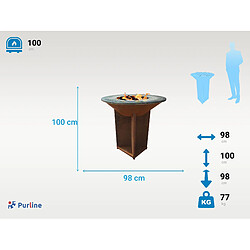 Purline Barbecue brasero avec plaque d'acier de 100 cm pas cher