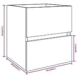 vidaXL Armoire d'évier Chêne fumé 41x38,5x45 cm Bois d'ingénierie pas cher