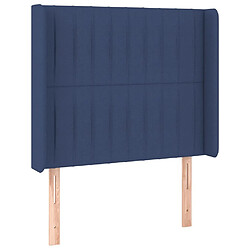 Maison Chic Tête de lit scandinave avec oreilles,meuble de chambre Bleu 83x16x118/128 cm Tissu -MN78447