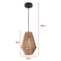 Helloshop26 Lustre lampe lumière suspendu suspension métal corde 160 x 20 cm beige 03_0007571