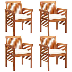 Avis Maison Chic Mobilier à dîner 5 pcs de jardin - Ensemble table et chaises d'extérieur - Salon/Mobilier de jardin classique et coussins Acacia solide -MN22037