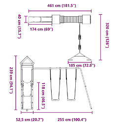 vidaXL Aire de jeux d'extérieur bois de pin imprégné pas cher