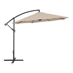 Helloshop26 Parasol déporté rond diamètre 300 cm inclinable parasol excentré parasol de jardin crème 14_0007591