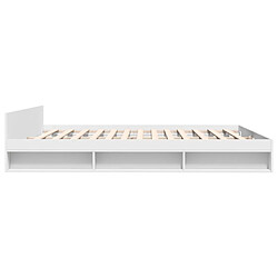 Acheter Vidaxl Cadre de lit avec tiroirs blanc 200x200 cm bois d'ingénierie