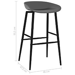 vidaXL Chaises de bar lot de 2 gris pas cher