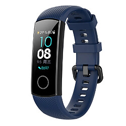 Bracelet en silicone remplacement, longueur : 95.6+124.8mm bleu foncé pour votre Huawei Honor Band 4