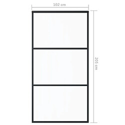 vidaXL Porte coulissante Verre ESG et aluminium 102x205 cm Noir pas cher