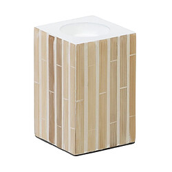 BigBuy Home Bougeoir Beige Bambou Bois MDF 10,5 x 10,5 x 16 cm