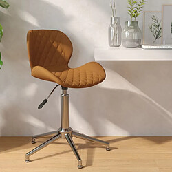 vidaXL Chaise pivotante de salle à manger Marron Velours