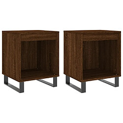 Maison Chic Lot de 2 Tables de chevet - Tables de Nuit chêne marron 40x35x50 cm bois ingénierie