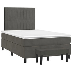 Avis Maison Chic Lit Adulte - Lit simple Lit à sommier tapissier et matelas moelleux - Meuble de Chambre - Gris foncé 120x200cm Velours -MN10658