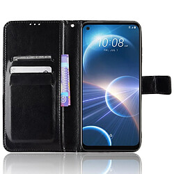 Htdmobiles Housse pour HTC Desire 22 Pro 5G - etui coque pochette portefeuille + film ecran - NOIR