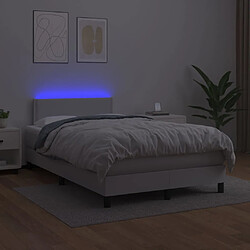 Avis vidaXL Sommier à lattes de lit avec matelas et LED Blanc 120x200 cm