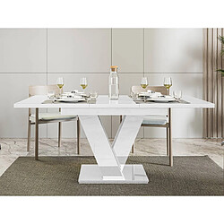 Bestmobilier Xandriel - table à manger extensible - blanc - 4 à 6 personnes