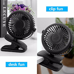 Mini Ventilateur Rechargeable du Bureau avec Câble USB pour Voiture de Bébé- Noir